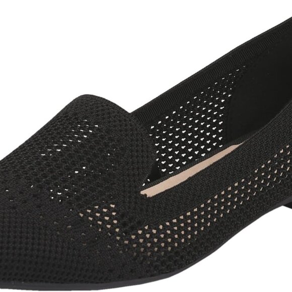 Shoes - Women's Knit Flat Shoes Breathable Mesh Loafer Rubber Sole Casual Slip-On